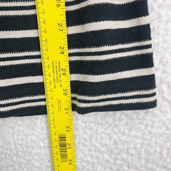 Madewell Black Tan Striped Skater Dress Womens‎ Sleeveless Pockets Size Small - Picture 5 of 12